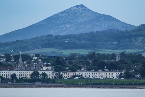 The Sugarloaf Mountain seen from the Great South Wall, Dublin.